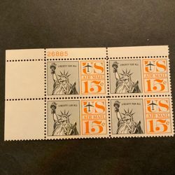 Statue of Liberty Air Mail Stamps 4 Block