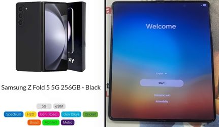 Samsung Galaxy Fold 5 256GB 5G CDMA-GSM Unlocked Verizon/Spectrum Mobile/T-Mobile/AT&T/Visible Any Carrier New