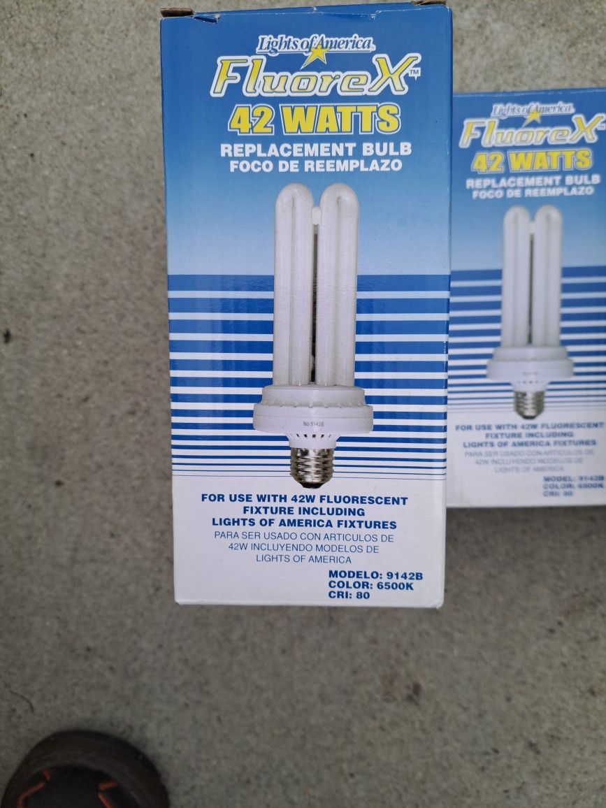 LIGHTS OF AMERICA 42 WATT FLUORESCENT LIGHT BULBS FOR AREA LIGHTS