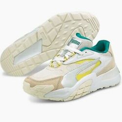 Size 6 ) Puma Hedra Ocean Queen  Sneakers/ Eggnog-Puma White-Cloud Pink

