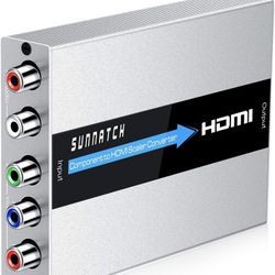 Component to HDMI Converter with Scaler Function, 5RCA YPbPr to HDMI Adapter, Aluminum 