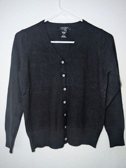 Black Button Up Knit Cardigan Size S