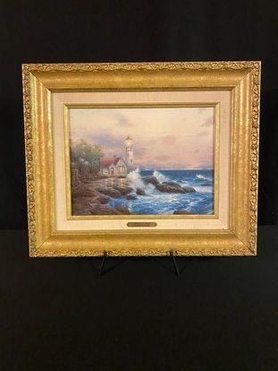 1997 “Beacon Of Hope” Thomas Kinkade 1st Edition Lighthouse Canvas Print Painting