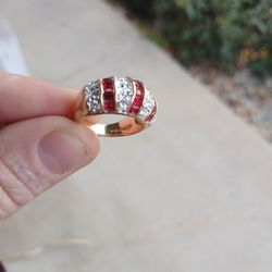 18kt Plated Garnet Ring