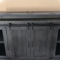 LIKE NEW- Modern TV Stand Fits TVs Up to 70 in. with Adjustable Shelves Dark Gray