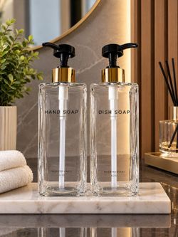 Brighter Barns Glass Soap Dispenser Set of 2