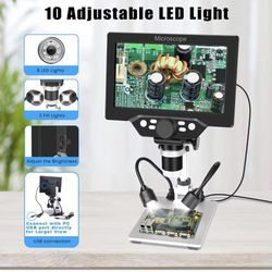 7 Inch LCD Digital USB Microscope With 32G TC Card