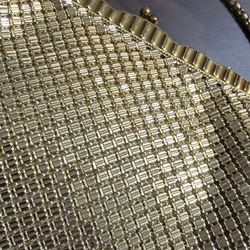 Vintage Clutch-Purse (Whiting & Davis) Wristlet Gold Chain Mesh