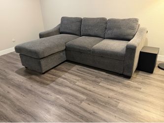 Costco Sleeper Sofa with Reversible Chaise and Storage, Gray
