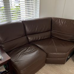 Brown Leather Corner Couch