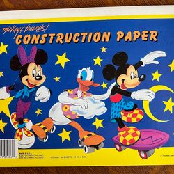 Vintage 1980s Mickey & Friends construction paper