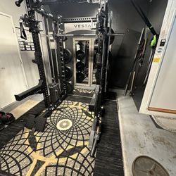 PRO SERIES Ultimate 3-1 Half Rack Functional Trainer w/Smith Machine Bar | 400lb Stack | Gym Equipment | Fitness | Commercial | Squat Rack 