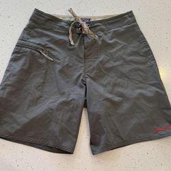 Patagonia Board Shorts Mens 28 Gray Wayfarer Swim Trunks Unlined Surf Beachwear 