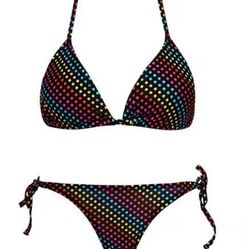 VANEVER Women's Triangle Top Bikini Set Thong Sexy Swimwear Push Up Swimsuit 2pcs Polka Dot, Size S