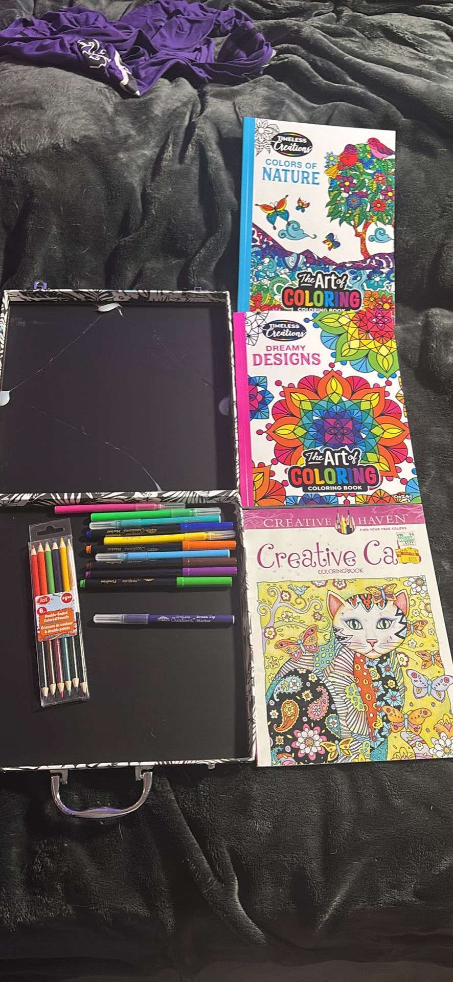 Adult Coloring Books and Markers and Colored Pencils Asking $25 Or Best Offer