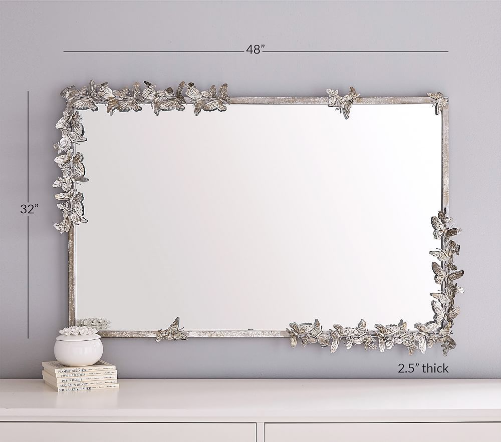 Monique Lhuillier Butterfly Rectangle Metal Mirror (32"x48")