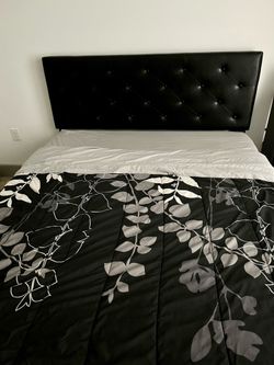 Bed frame queen size, Wooden upholstered