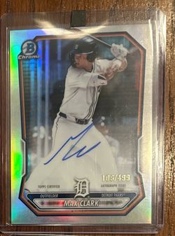 Detroit Tigers two card autograph lot. Riley Greene /199. Max Clark /499