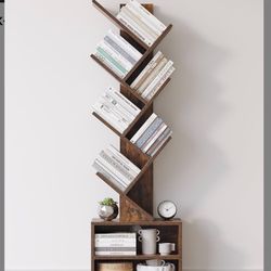 6 tier wooden book shelf 