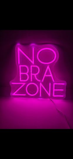 NEW, NEON SIGN, LED WALL SIGN-NO BRA ZONE