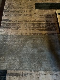 Abstract Area Rug Gray Brown Tones 9x10 Extra Large