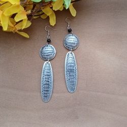 1PR Beautiful African Silver Metal Earring Set