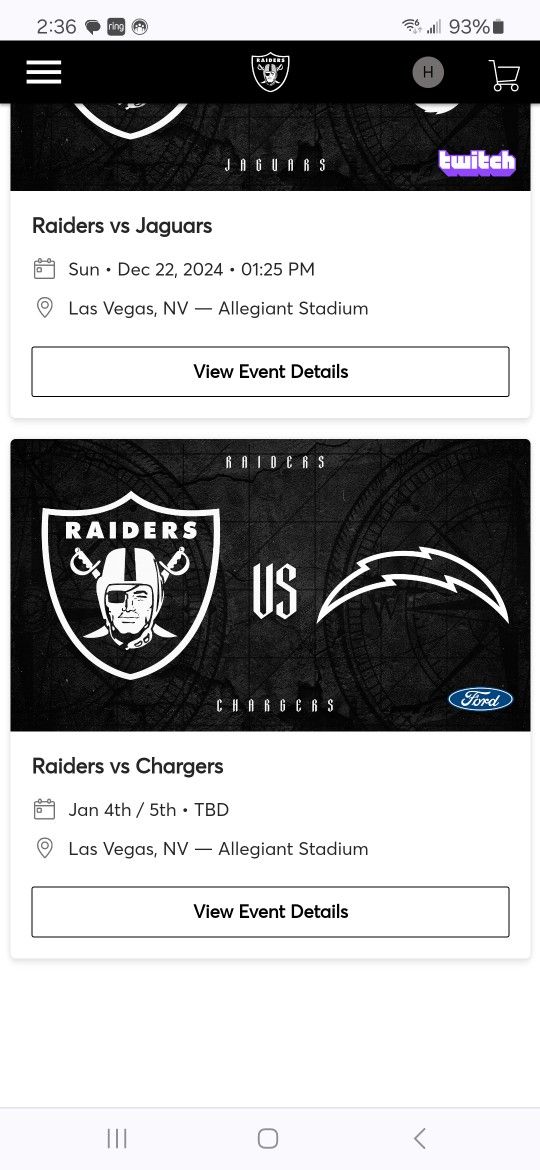 Raider Tickets For Charger Tickets