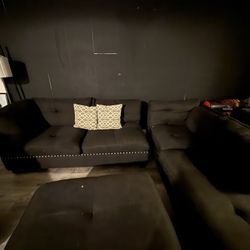 Black Couch And Black Coffee Table 