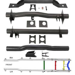 ELITEWILL 4PCS Front and Rear Fuel Tank Support Crossmember, Rear Upper Shock Mount Crossmember, Rear Spare Tire Support Crossmember Kit Fit For 1999-