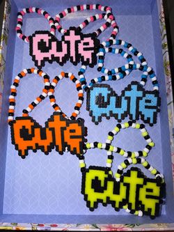 CUTE PERLER KANDI NECKLACES FESTIVAL RAVES