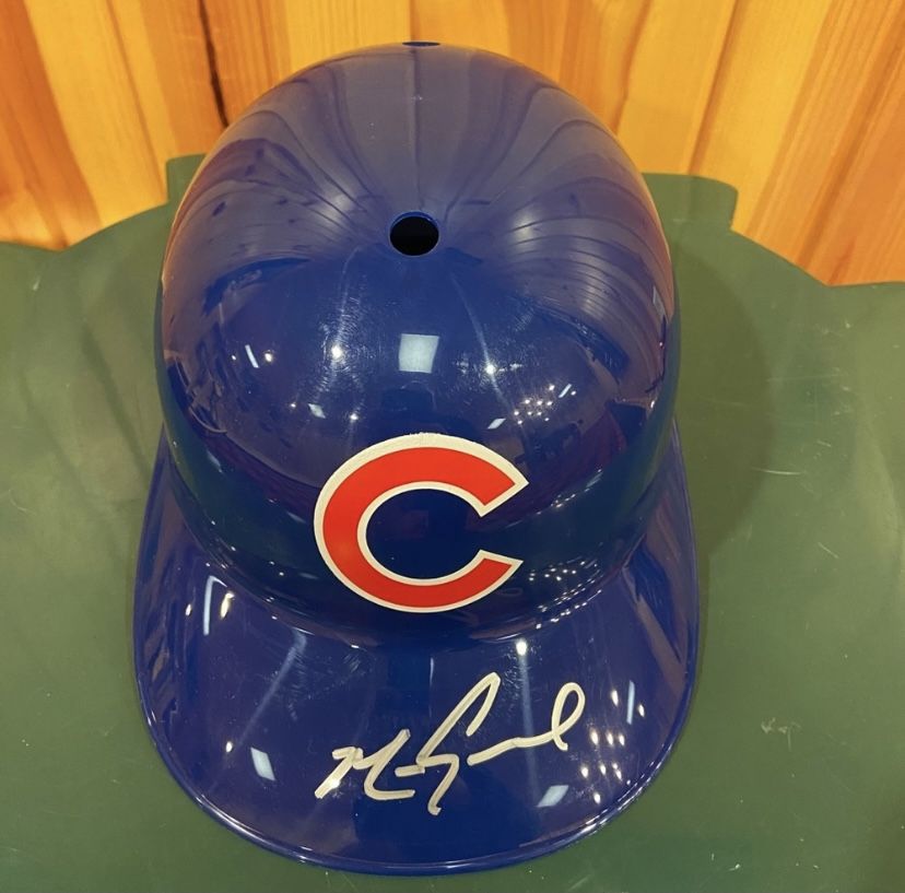 New Mark Grace Chicago Cubs Signed Helmet COA