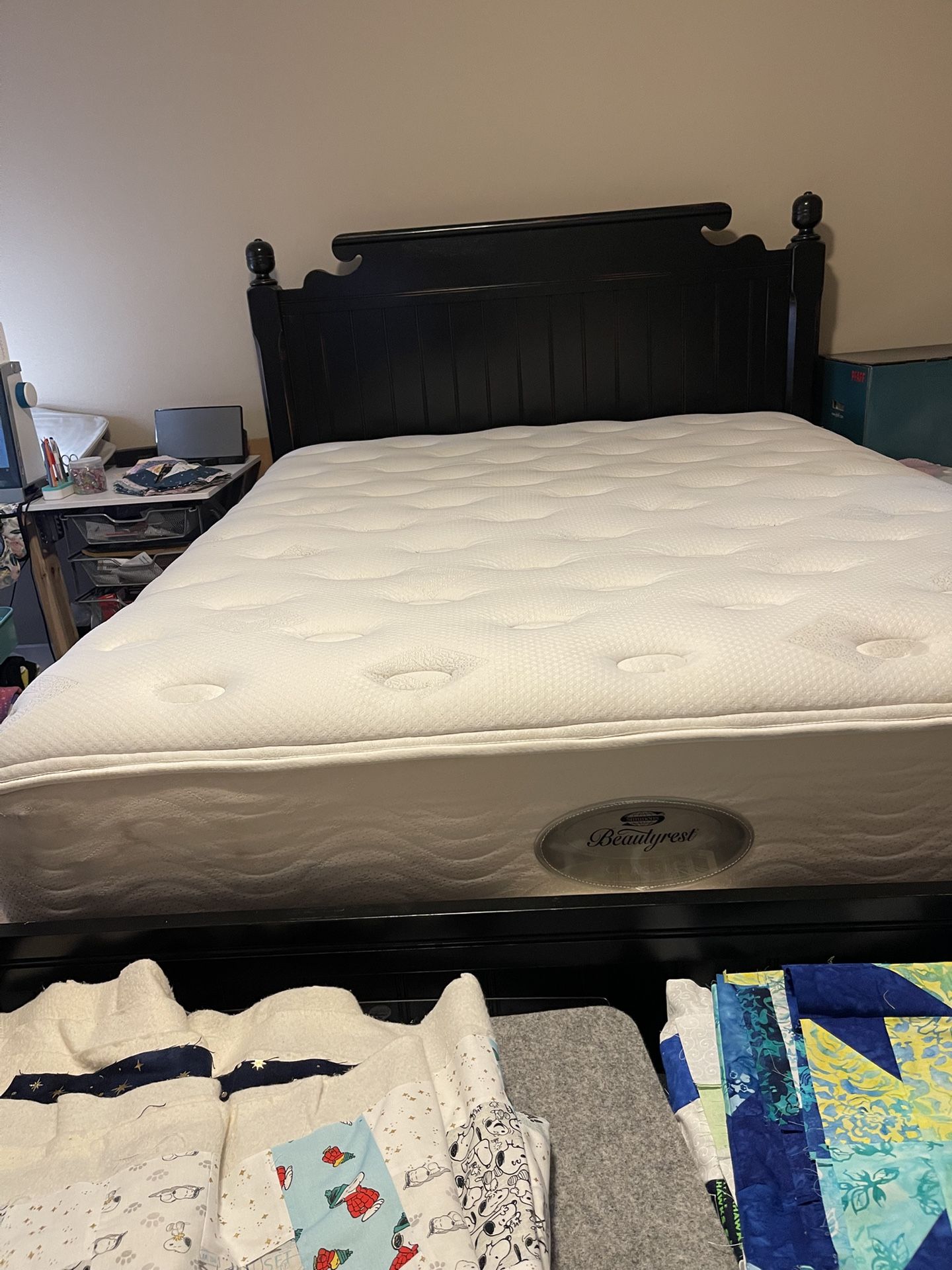 Queen Size Bed From Old Cannery With Mattress And Box Spring