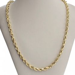 10kt Real Gold Rope Chain 5.5 mm 26 inches 