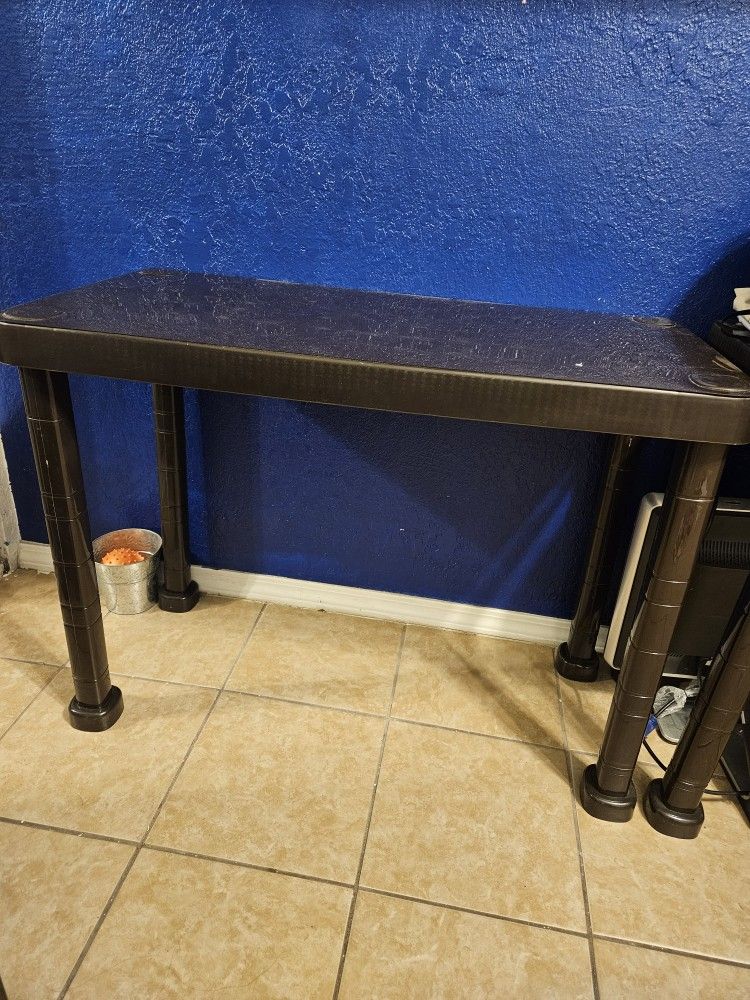 2 Brown Plastic Tables /desk
