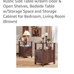 2 Never used side tables with charging