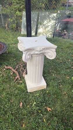 White Ionic Column Pedestal Stand