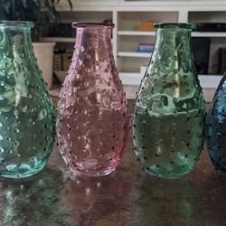 Small Flower Vase. Green, Blue, Pink