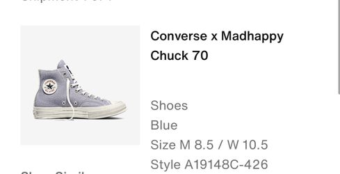 Converse Chuck 70 Hi Madhappy Blue 8.5