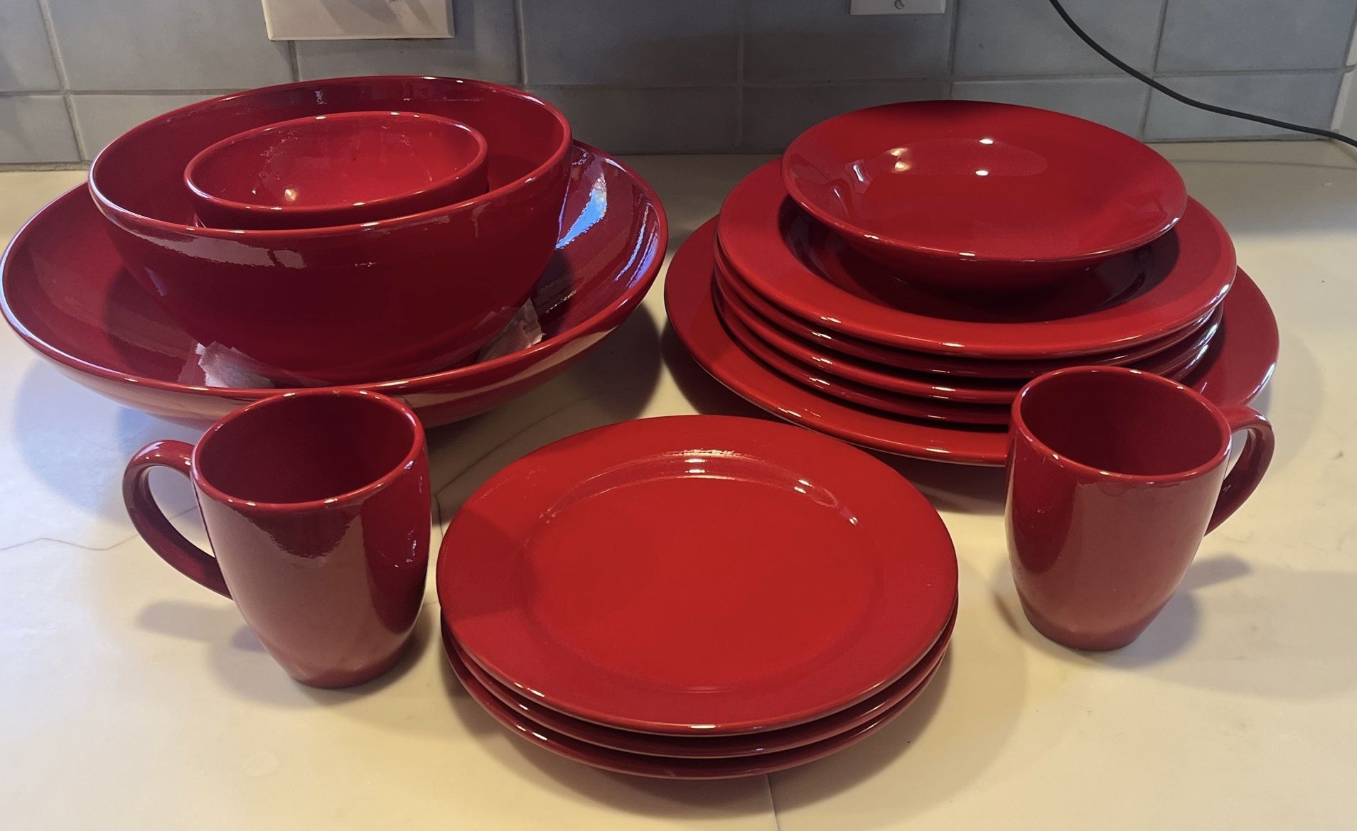 WAECHTERSBACH CHERRY RED WARE SET! MADE IN GERMANY FUN FACTORY