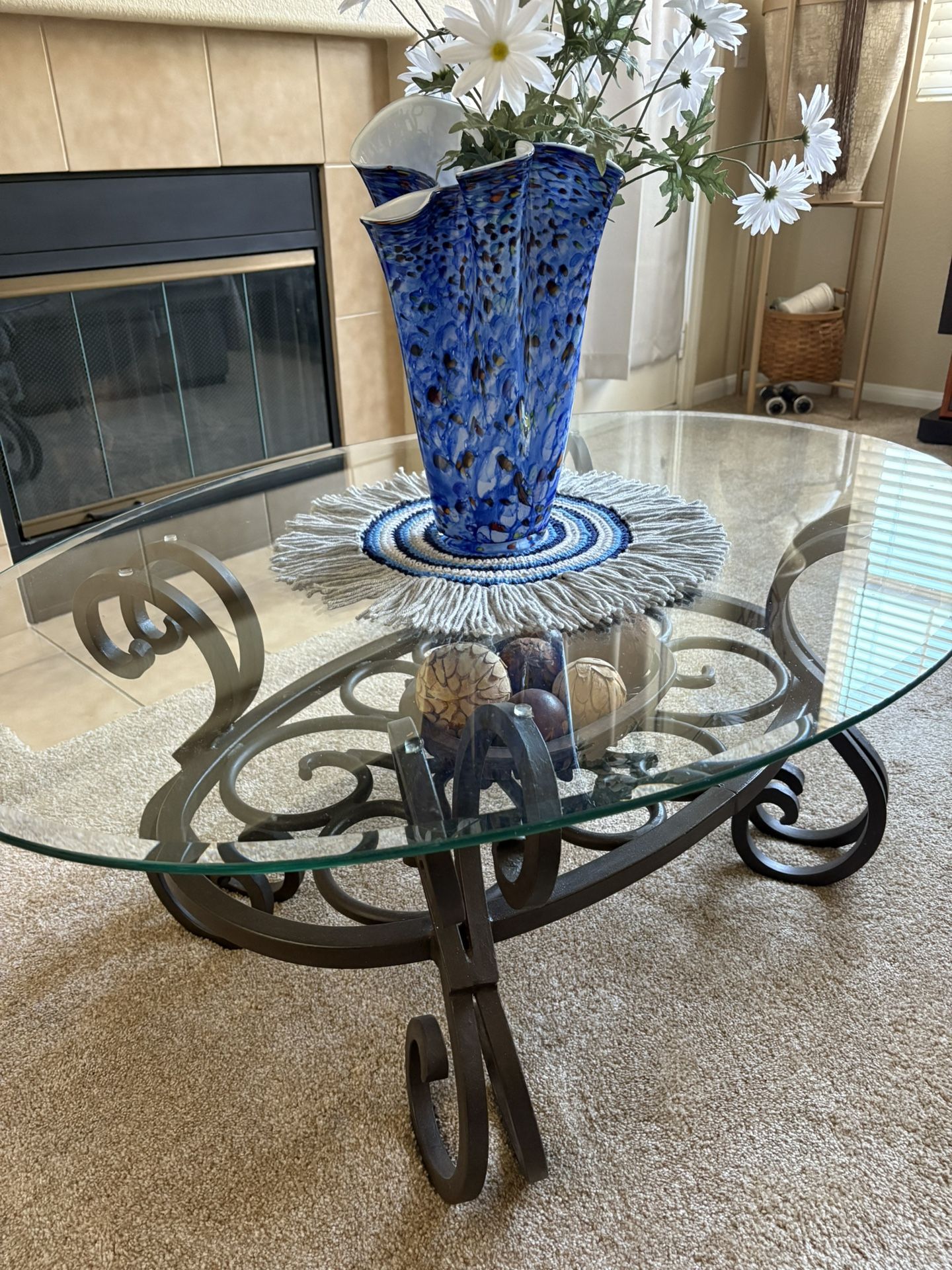 Cast Iron Table With Glass Top