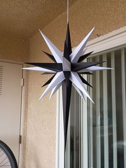 Handmade Decorative Paper Star. 18" Black & White.