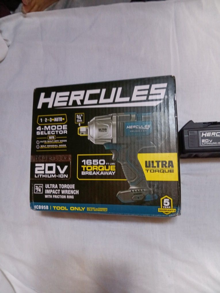 Hercules Brushless 20V Ultra Torque Impact Wrench With Battery