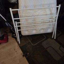 Twin steel white headboard and tailboard new