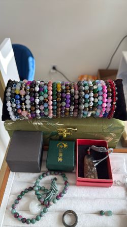 Natural Jade Crystal Beads Bracelet 3 For $5, 8 For $10