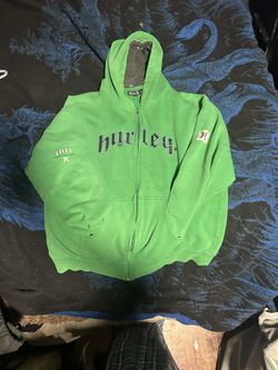 Hurley Green Zip-Up Hoodie – XL – Full Zip