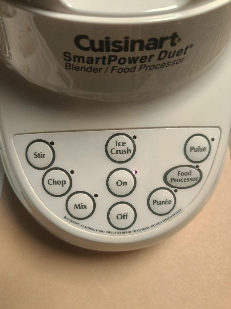 Cuisinart 500 Watt Smart Power Duet Blender/Food Processor Model BFP-703 White Clean Lightly Used