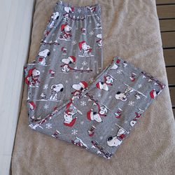 Munki Munki Peanuts Christmas Snoopy Pajama Pants Sz XL Women's 