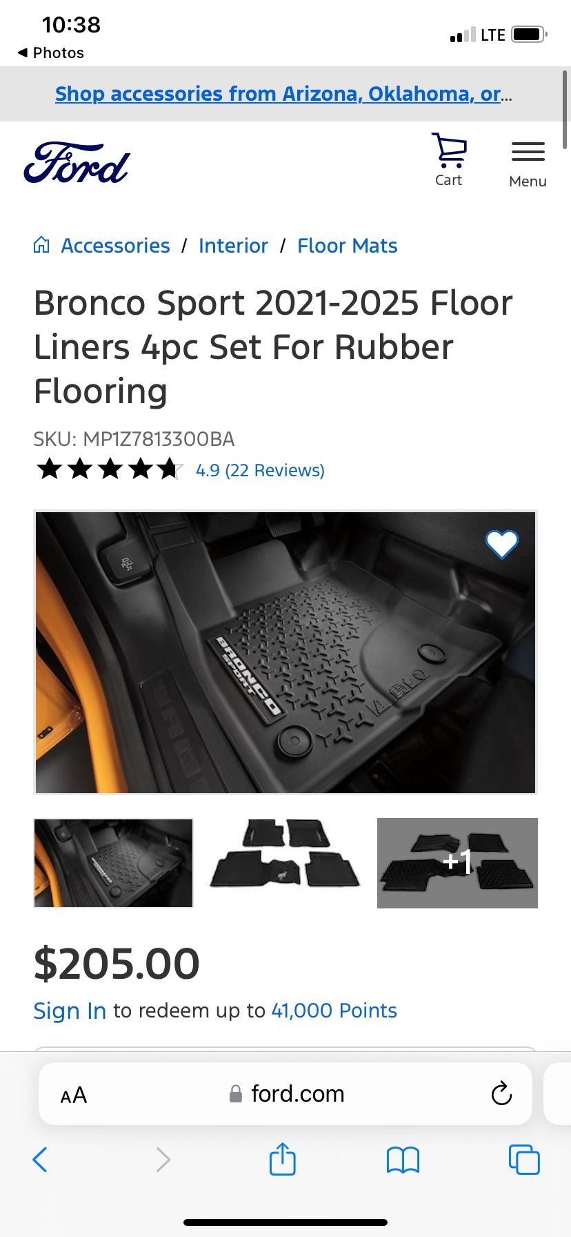 Bronco Sport Mats Rubber Mats