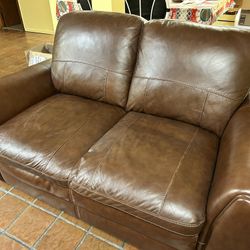 MUST SELL LEATHER SOFA AND LOVESEAT WITH OTTOMAN