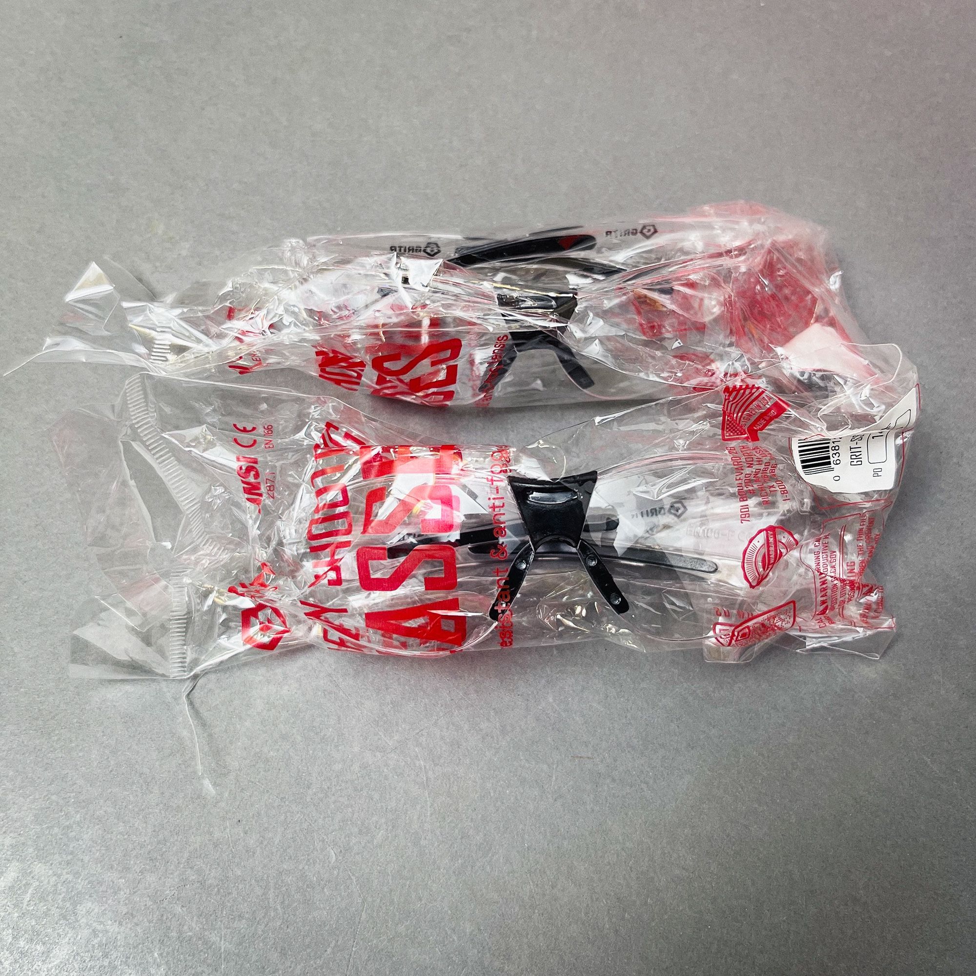 2-PACK Gritr Safety Glasses, NEW
